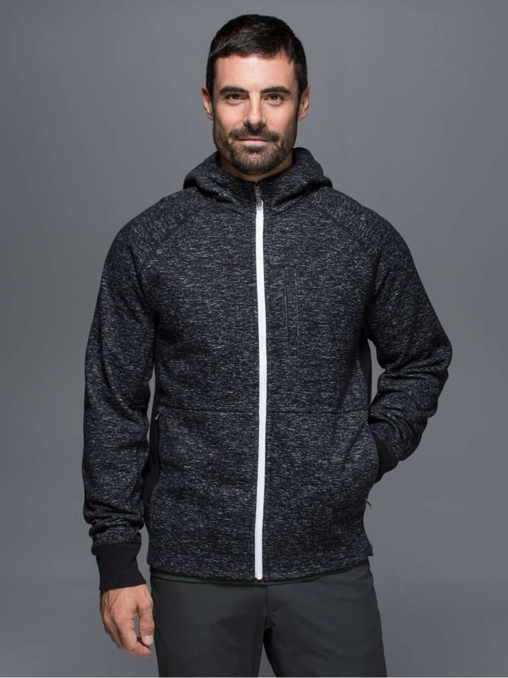 lululemon athletica Men's Charcoal Heather Full-Zip Windbreaker
